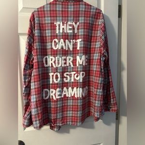 NWT Cakeworthy Disney Shirt Cinderella Plaid Flannel Dreaming Sz. XL